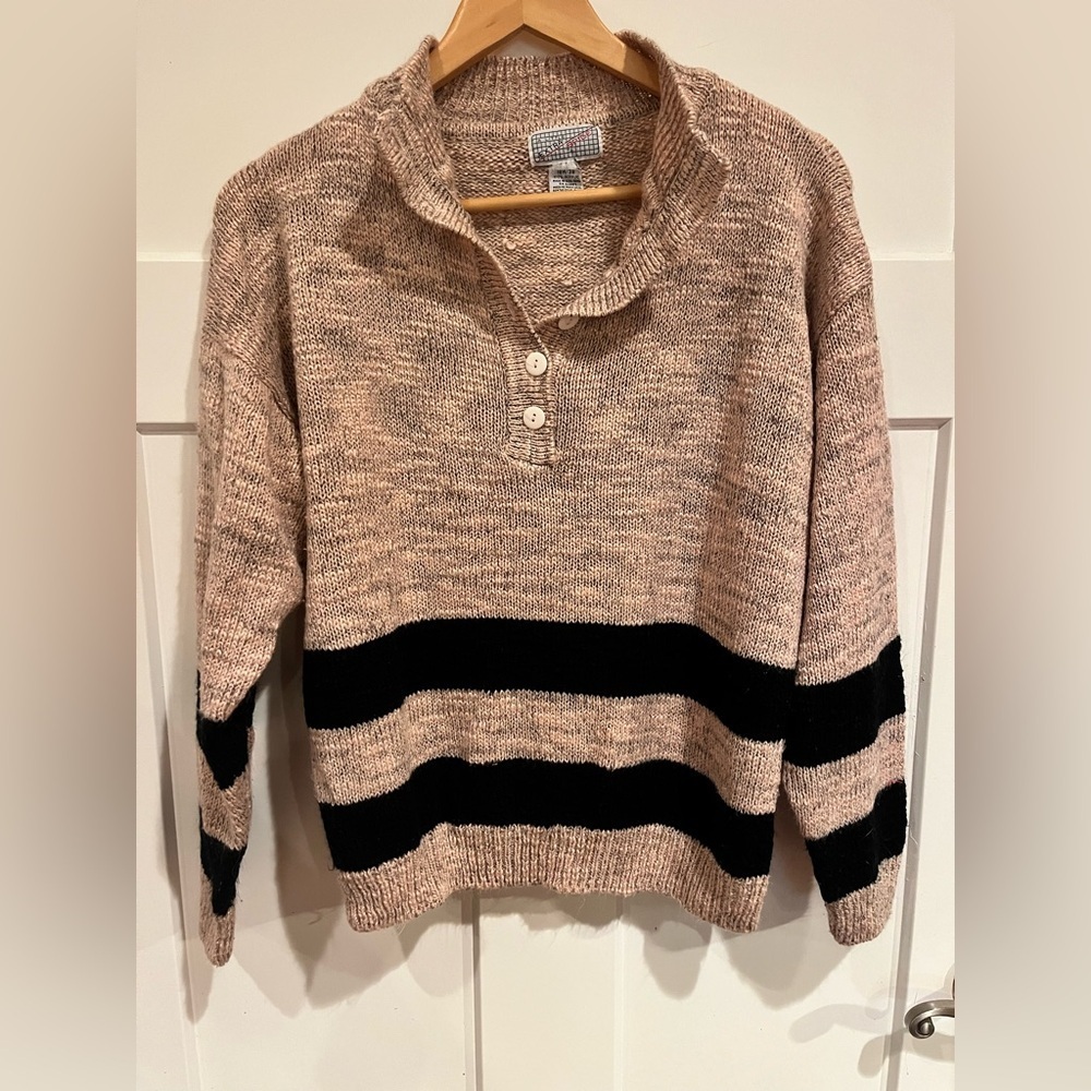 Vintage Little Extra Spice Sweater Women 18w/38 Cottage Pink And Grey 90s